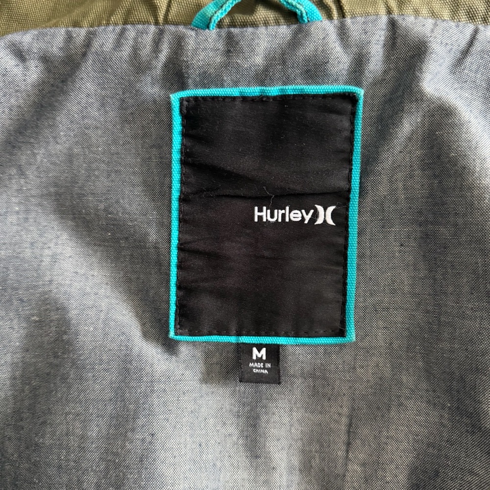 Hurley Waxed Plaid Lined Field Jacket Men’s Med Green Covert Military Tactical - Picture 9 of 12